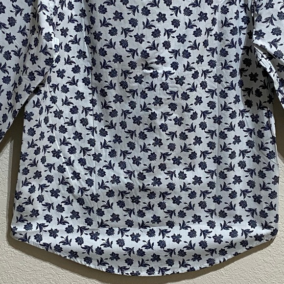 Club Room Men's Size Small Long Sleeve Button Up Shirt Blue Floral Pattern NEW - Picture 7 of 13